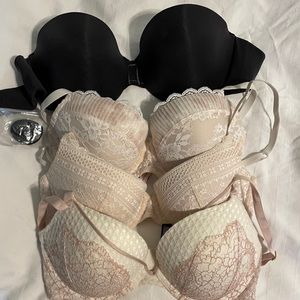 4 bras 34 D. 3 Victoria Secret, 1 DKNY